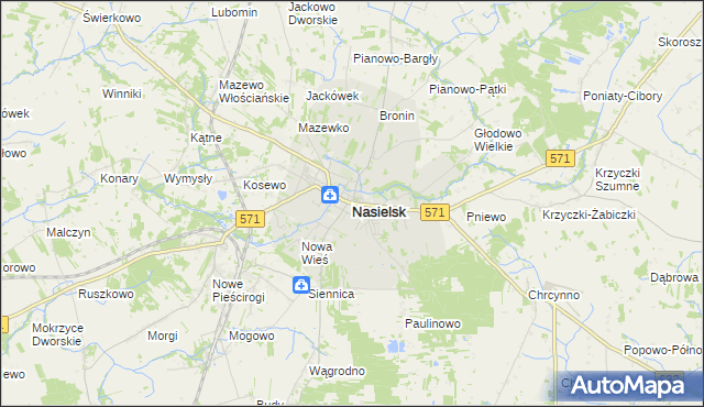 mapa Nasielsk, Nasielsk na mapie Targeo
