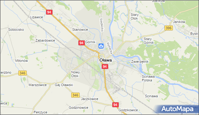 mapa Oława, Oława na mapie Targeo