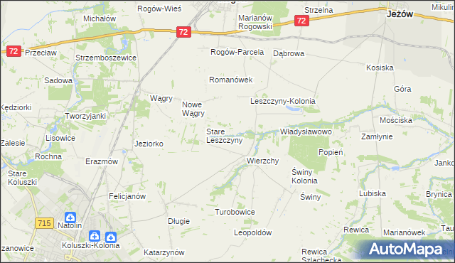 mapa Olszewo gmina Jeżów, Olszewo gmina Jeżów na mapie Targeo