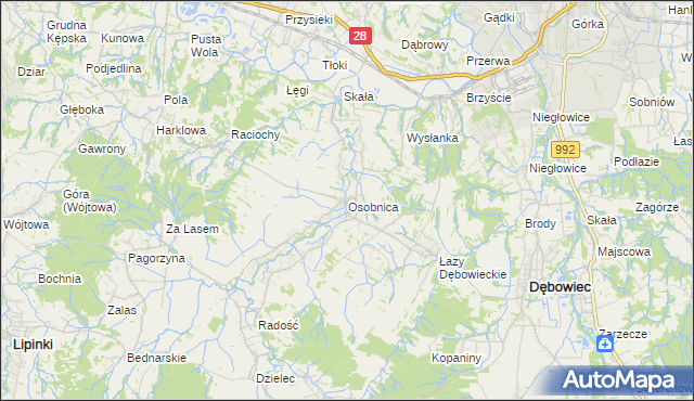 mapa Osobnica, Osobnica na mapie Targeo