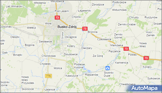 mapa Owczary gmina Busko-Zdrój, Owczary gmina Busko-Zdrój na mapie Targeo