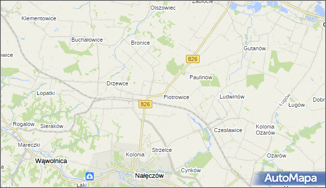 mapa Piotrowice gmina Nałęczów, Piotrowice gmina Nałęczów na mapie Targeo