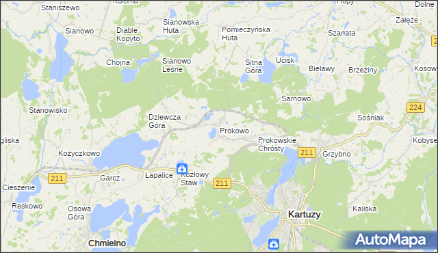 mapa Prokowo, Prokowo na mapie Targeo