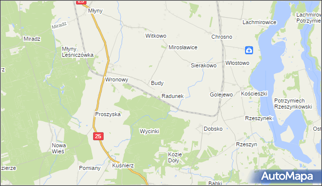 mapa Radunek, Radunek na mapie Targeo