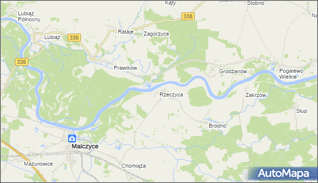 mapa Rzeczyca gmina Środa Śląska, Rzeczyca gmina Środa Śląska na mapie Targeo