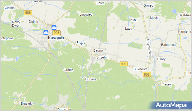 mapa Strzebiń, Strzebiń na mapie Targeo