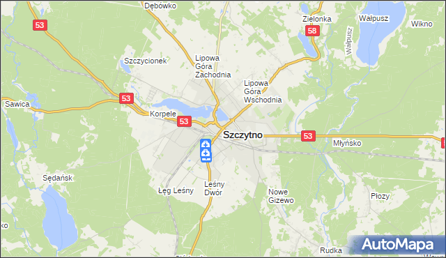 mapa Szczytno, Szczytno na mapie Targeo