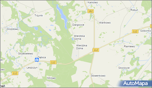 mapa Wierzbka Dolna, Wierzbka Dolna na mapie Targeo