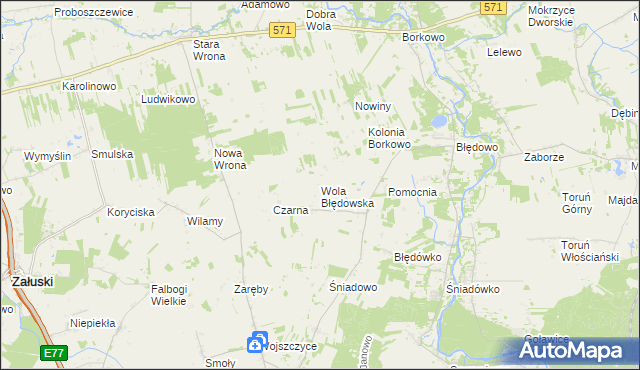 mapa Wola Błędowska gmina Pomiechówek, Wola Błędowska gmina Pomiechówek na mapie Targeo