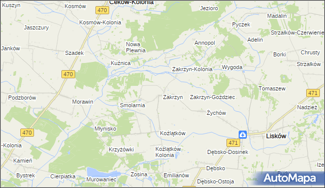 mapa Zakrzyn, Zakrzyn na mapie Targeo