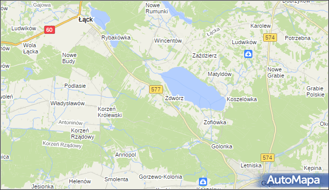 mapa Zdwórz, Zdwórz na mapie Targeo