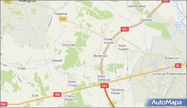 mapa Bożenica, Bożenica na mapie Targeo