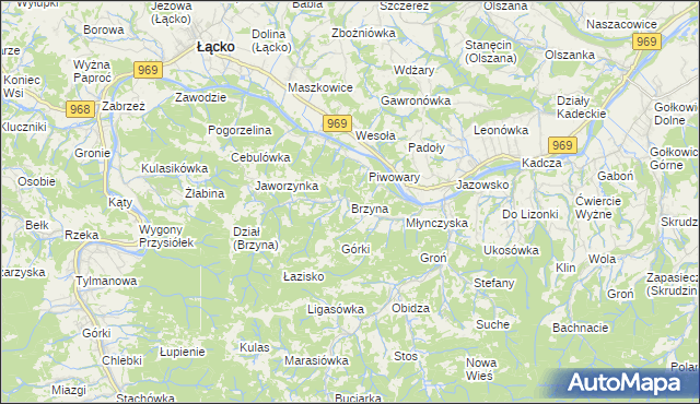 mapa Brzyna, Brzyna na mapie Targeo