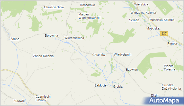 mapa Chłaniów, Chłaniów na mapie Targeo