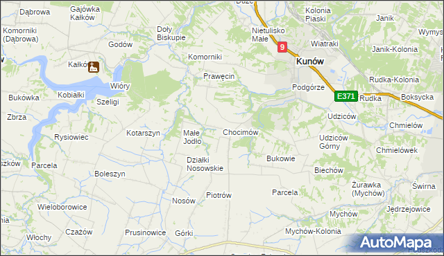 mapa Chocimów, Chocimów na mapie Targeo