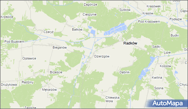 mapa Dzierzgów gmina Radków, Dzierzgów gmina Radków na mapie Targeo