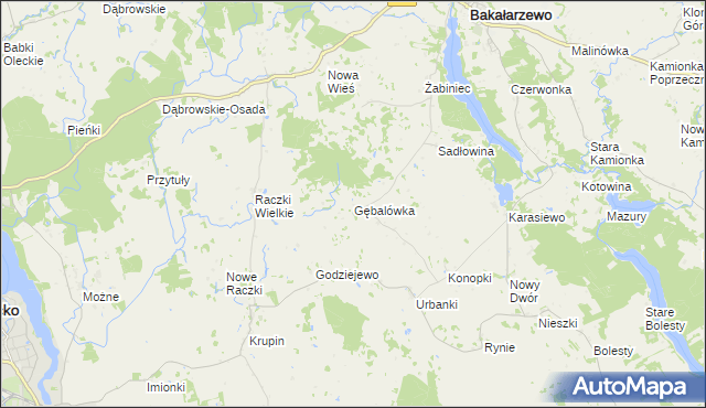 mapa Gębalówka gmina Bakałarzewo, Gębalówka gmina Bakałarzewo na mapie Targeo
