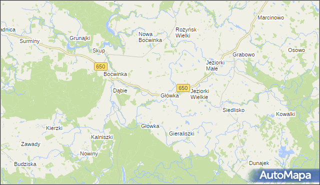 mapa Główka gmina Gołdap, Główka gmina Gołdap na mapie Targeo
