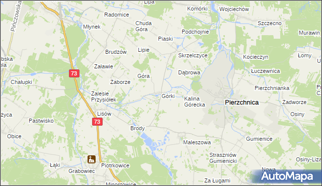 mapa Górki gmina Pierzchnica, Górki gmina Pierzchnica na mapie Targeo