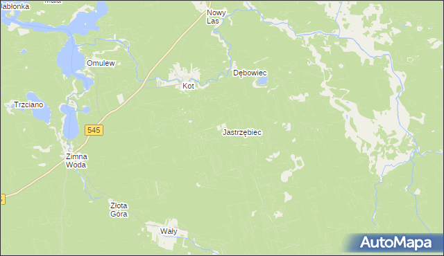 mapa Jastrzębiec gmina Nidzica, Jastrzębiec gmina Nidzica na mapie Targeo