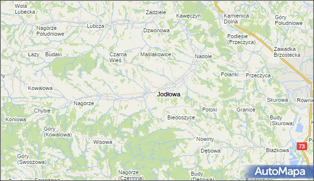 mapa Jodłowa, Jodłowa na mapie Targeo