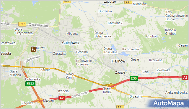mapa Józefin gmina Halinów, Józefin gmina Halinów na mapie Targeo