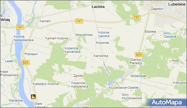 mapa Kamionka gmina Opole Lubelskie, Kamionka gmina Opole Lubelskie na mapie Targeo