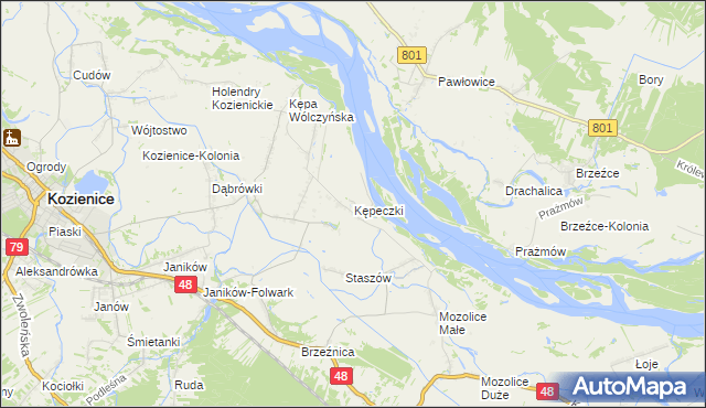 mapa Kępeczki, Kępeczki na mapie Targeo