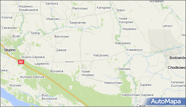 mapa Kłaczkowo, Kłaczkowo na mapie Targeo