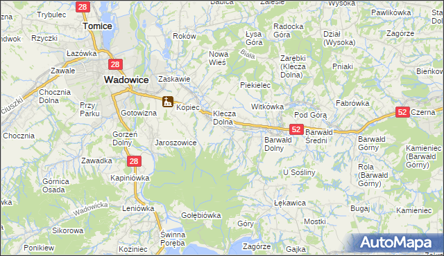 mapa Klecza Górna, Klecza Górna na mapie Targeo