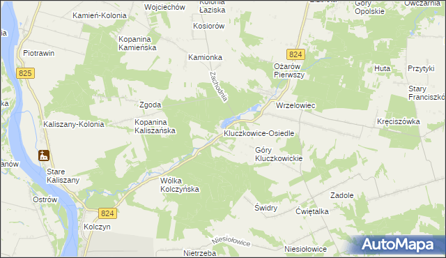 mapa Kluczkowice-Osiedle, Kluczkowice-Osiedle na mapie Targeo