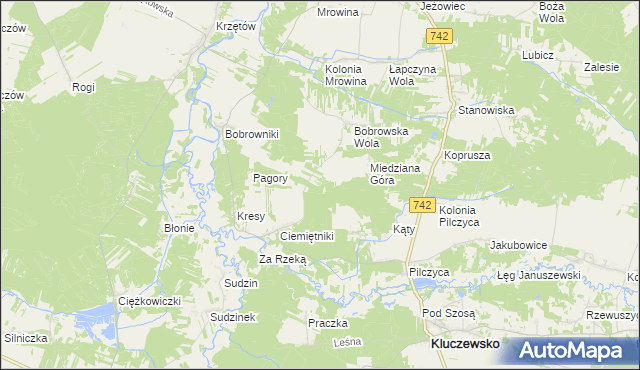 mapa Kolonia Bobrowska Wola, Kolonia Bobrowska Wola na mapie Targeo