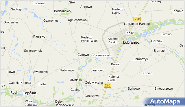 mapa Korzeszynek, Korzeszynek na mapie Targeo