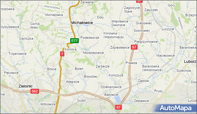 mapa Książniczki, Książniczki na mapie Targeo