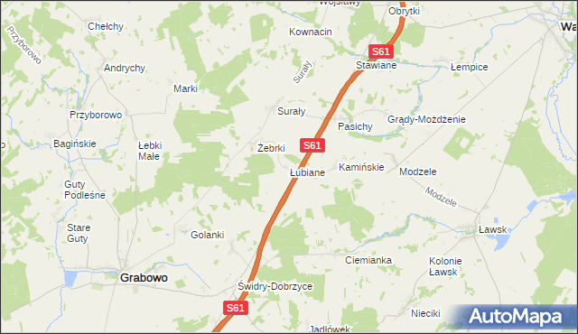 mapa Łubiane, Łubiane na mapie Targeo