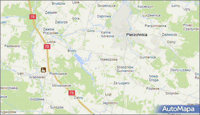 mapa Maleszowa, Maleszowa na mapie Targeo