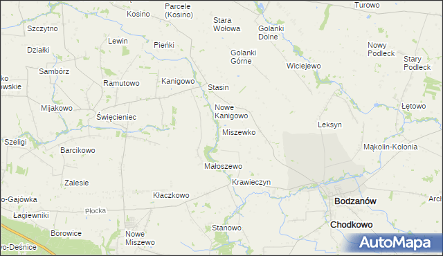 mapa Miszewko gmina Bodzanów, Miszewko gmina Bodzanów na mapie Targeo
