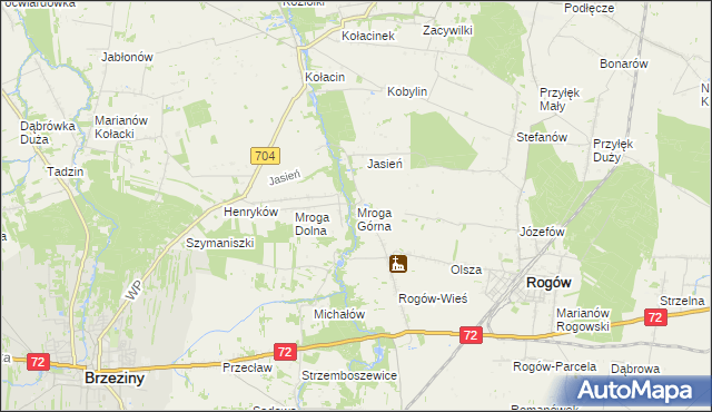 mapa Mroga Górna, Mroga Górna na mapie Targeo