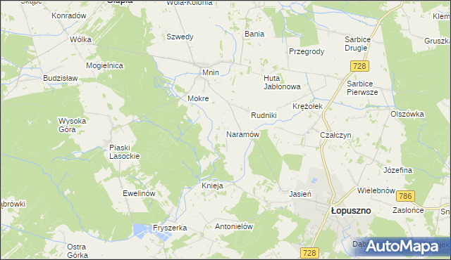 mapa Naramów, Naramów na mapie Targeo