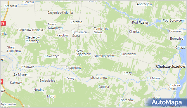 mapa Niemieryczów, Niemieryczów na mapie Targeo