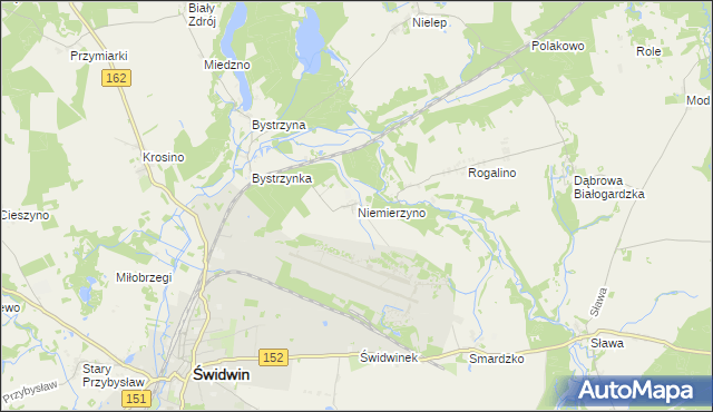 mapa Niemierzyno gmina Świdwin, Niemierzyno gmina Świdwin na mapie Targeo