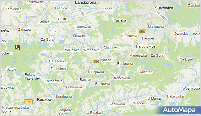 mapa Palcza, Palcza na mapie Targeo