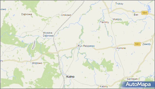 mapa Ryn Reszelski, Ryn Reszelski na mapie Targeo