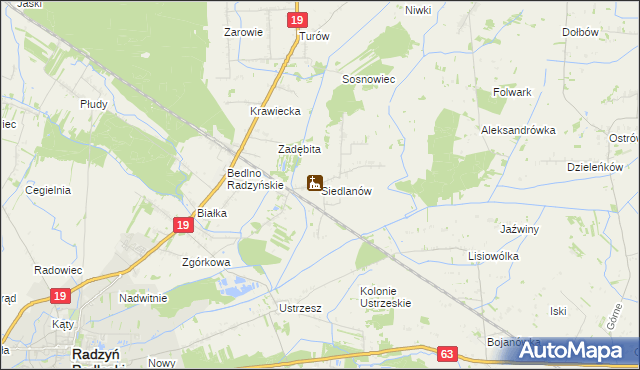 mapa Siedlanów, Siedlanów na mapie Targeo