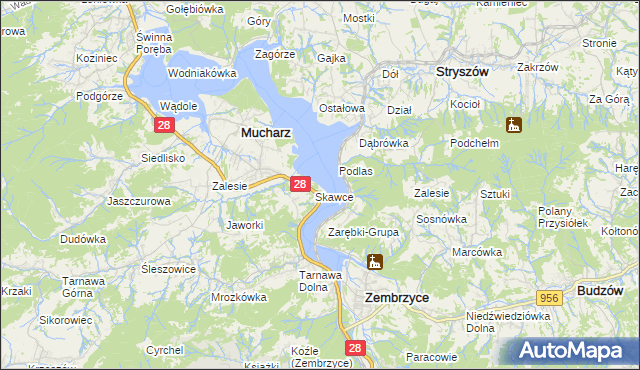 mapa Skawce, Skawce na mapie Targeo