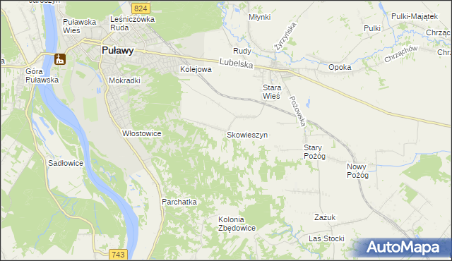 mapa Skowieszyn, Skowieszyn na mapie Targeo