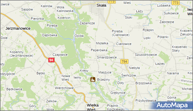 mapa Smardzowice, Smardzowice na mapie Targeo