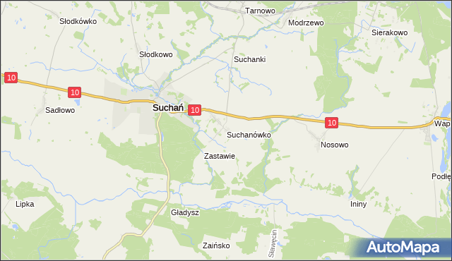 mapa Suchanówko, Suchanówko na mapie Targeo
