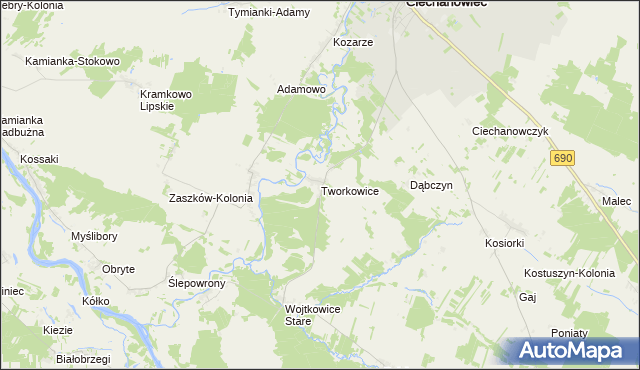 mapa Tworkowice, Tworkowice na mapie Targeo
