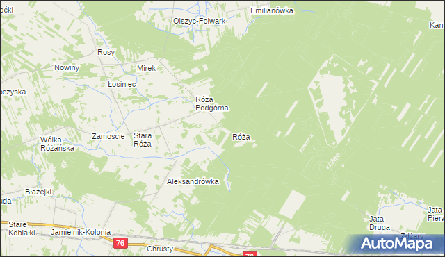 mapa Warkocz gmina Stoczek Łukowski, Warkocz gmina Stoczek Łukowski na mapie Targeo